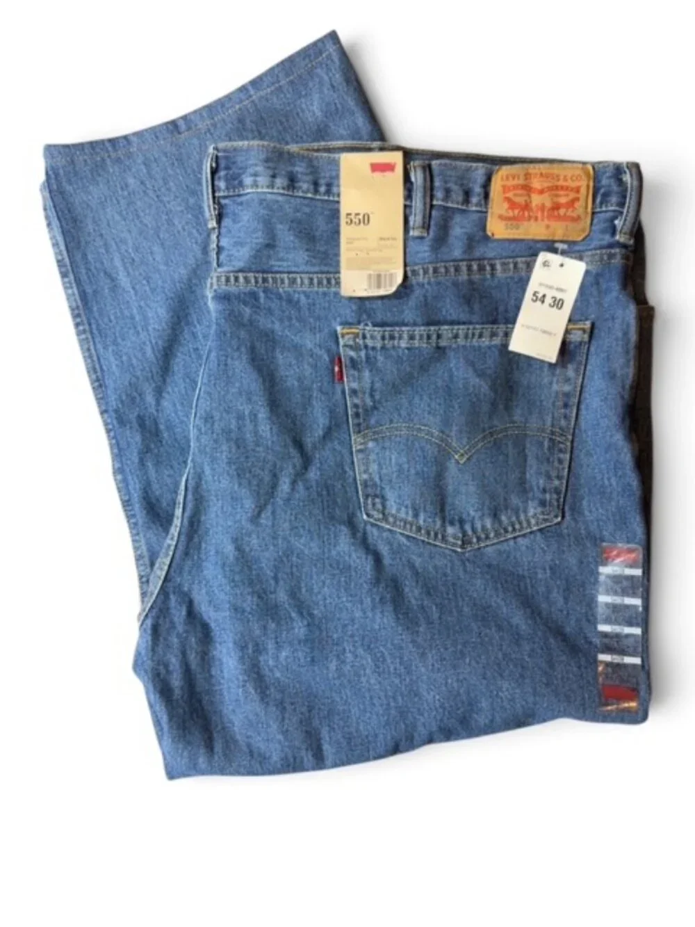 NWT Levi’s 550 Relaxed Fit Jeans Men’s 54x30 Big & Tall Blue Denim